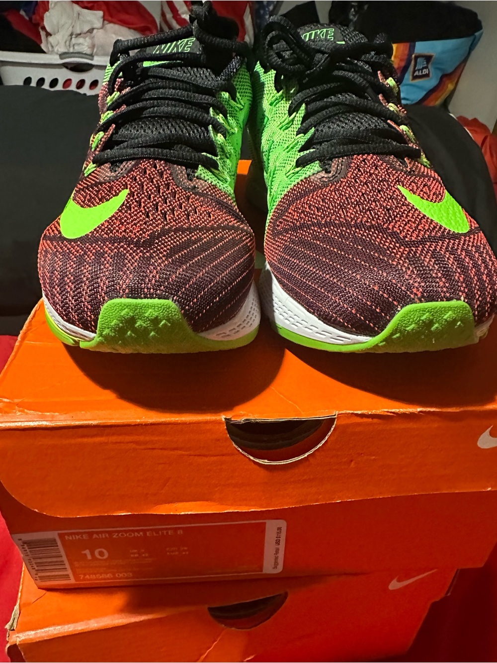Nike Flyknit Running Shoes - Black, Red, Neon Green